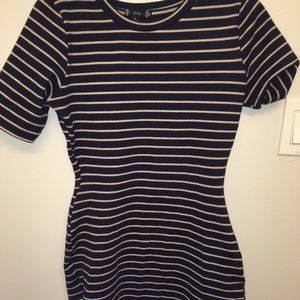 Blue and creme striped Body-Con Dress